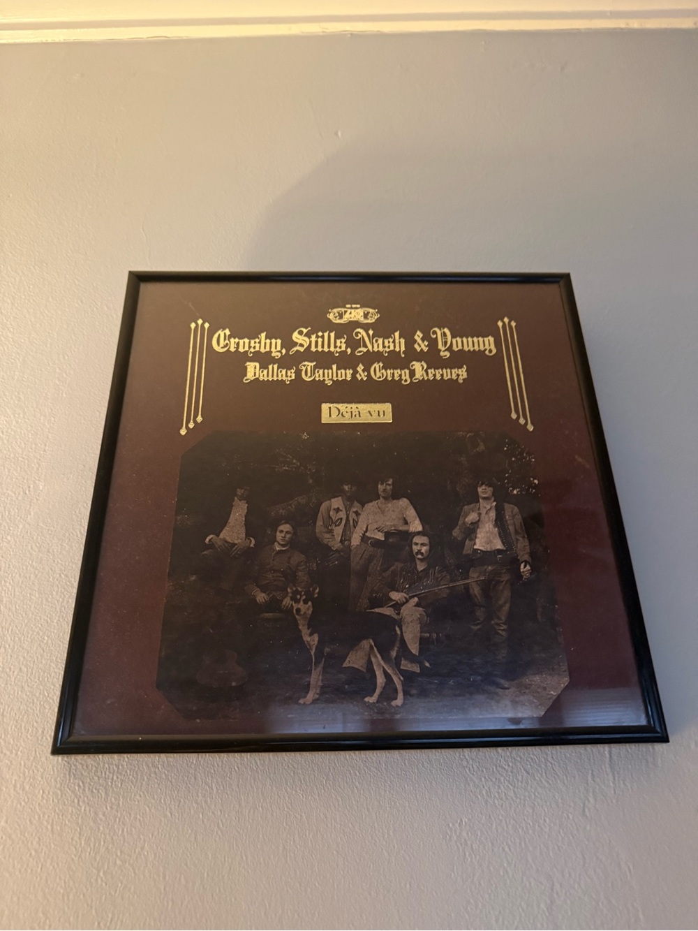 Crosby, Stills, Nash & Young 'Déjà Vu' Framed Album Art LP INCLUDED